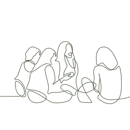 Group Discussion Line Art
